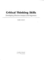 Critical Thinking Skills Developing Effective Analysis and Argument by Stella